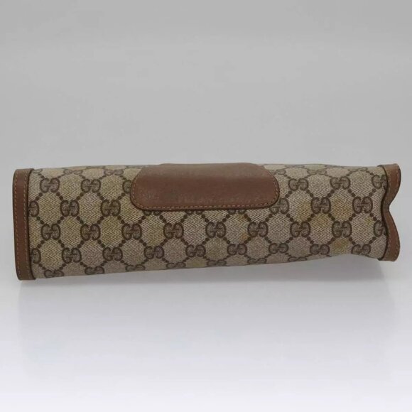 GUCCI GG Supreme Web Sherry Line Clutch Bag PVC Beige Red 89 01 033 Auth ep6982 - Picture 7 of 15